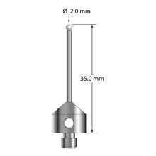 AFG-2035-Z M5 stylus with 2.0mm zirconia ball, carbide stem, and stainless steel base, 35.0mm long by Q-Mark Manufacturing, Inc.