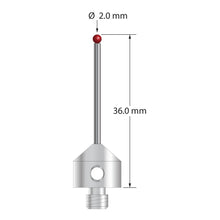 AFG-2036 M5 stylus with 2.0mm ruby ball, carbide stem, and stainless steel base, 35.0mm long by Q-Mark Manufacturing, Inc.