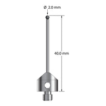 AFG-2040-L-SN M5 stylus with 2.0mm silicon nitride ball, carbide stem, and aluminum base, 40.0mm long by Q-Mark Manufacturing, Inc.