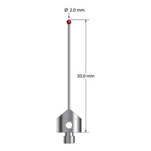 AFG-2050-DS1 M5 stylus with 2.0mm ruby ball, carbide stem, and stainless steel base, 50.0mm long by Q-Mark Manufacturing, Inc.