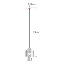 AFG-2057 M5 2.0mm ruby ball stylus with carbide stem and stainless steel base, 57.0mm long by Q-Mark Manufacturing, Inc.