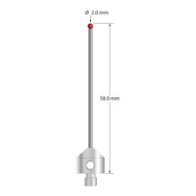 AFG-2058 M5 stylus with 2.0mm silicon nitride ball, carbide stem, and stainless steel base, 58.0mm long by Q-Mark Manufacturing, Inc.