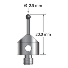 AFG-2520-SN M5 stylus with 2.5mm silicon nitride ball, carbide stem, and stainless steel base, 20mm long by Q-Mark Manufacturing, Inc.
