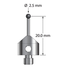 AFG-2521.25-SN M5 stylus with 2.5mm silicon nitride ball, carbide stem, stainless steel base, 20mm length by Q-Mark Manufacturing, Inc.
