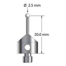 AFG-2521.25-Z M5 stylus with 2.5mm zirconia ball, carbide stem, and stainless steel base by Q-Mark Manufacturing, Inc.