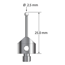 AFG-2525-L-Z M5 stylus with 2.5mm zirconia ball, carbide stem, and aluminum base, 25mm long by Q-Mark Manufacturing, Inc.