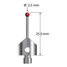 AFG-2525 M5 stylus with 2.5mm ruby ball, carbide stem, and stainless steel base, 25mm long by Q-Mark Manufacturing, Inc.