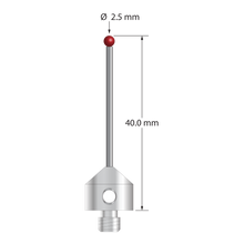 AFG-2540 M5 stylus with 2.5mm ruby ball, carbide stem, and stainless steel base, 40mm long by Q-Mark Manufacturing, Inc.