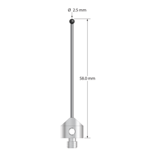 AFG-2558-SN M5 stylus with 2.5mm silicon nitride ball, carbide stem, and stainless steel base, 58mm long by Q-Mark Manufacturing, Inc.