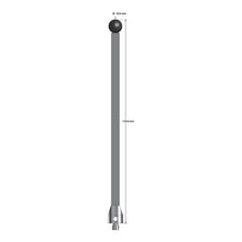 ATG-100150-TX-SN M5 stylus with 10mm silicon nitride ball, carbon fiber stem, and titanium base, 150mm long.