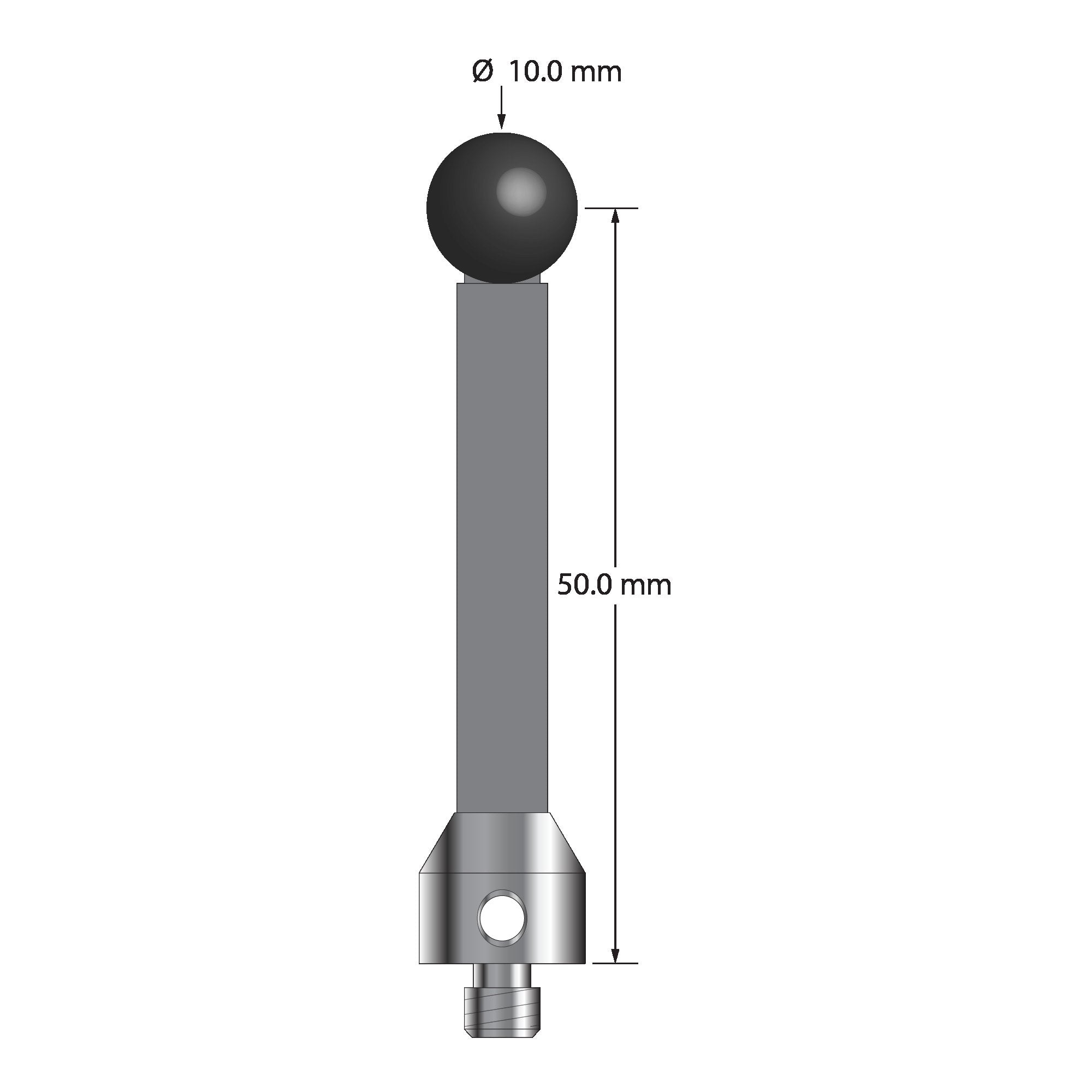 ATG-10055-G-SN M5 stylus with 10.0mm silicon nitride ball and carbon fiber stem by Q-Mark Manufacturing, Inc.
