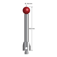ATG-10060 M5 stylus with 10.0mm ruby ball, carbide stem, stainless steel base, 60.0mm long by Q-Mark Manufacturing, Inc.