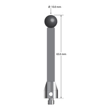 ATG-10065-TX-SN M5 stylus with 10.0mm silicon nitride ball, carbon fiber stem, and titanium base, 65.0mm long.
