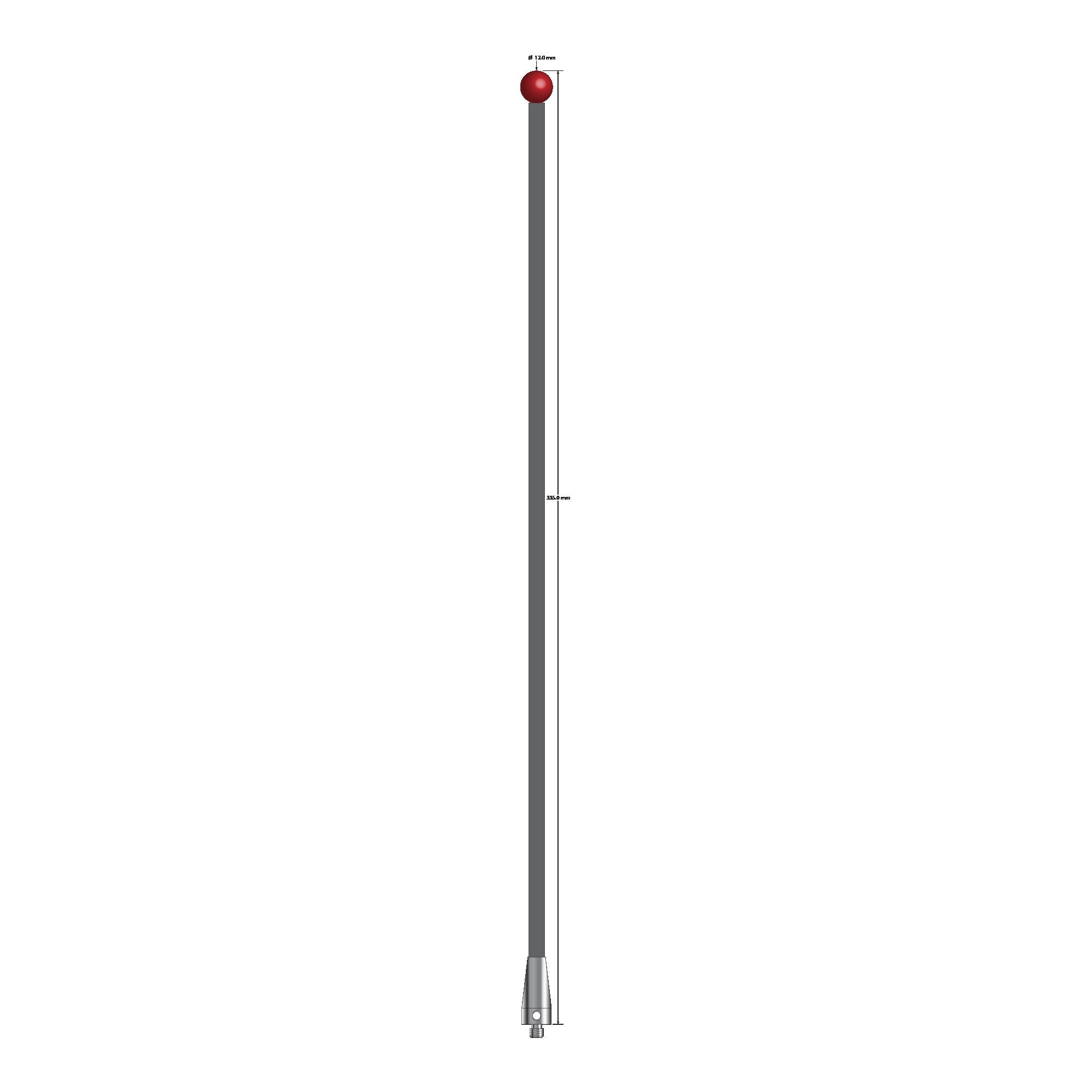 ATG-120355-TX M5 12.0mm ruby ball, carbon fiber stem, titanium base stylus, 355.0mm long by Q-Mark Manufacturing, Inc.