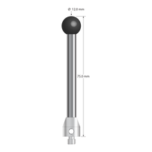 ATG-12075-SN M5 12.0mm silicon nitride stylus with carbide stem and stainless steel base, 75.0mm long by Q-Mark Manufacturing, Inc.