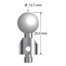 ATG-12725 M5 12.7mm ceramic ball stylus with carbide stem and stainless steel base, 25mm long by Q-Mark Manufacturing, Inc.