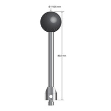 ATG-19080-SN M5 stylus with 19.05mm silicon nitride ball, carbide stem, and stainless steel base, 80mm long.