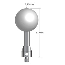 ATG-25052 M5 stylus with 25.0mm ceramic ball, carbide stem, and stainless steel base, 52.0mm long by Q-Mark Manufacturing, Inc.