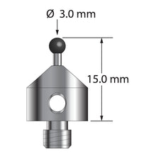 ATG-3015-SN M5 stylus with 3.0mm silicon nitride ball, carbide stem, and stainless steel base, 15.0mm long by Q-Mark Manufacturing, Inc.