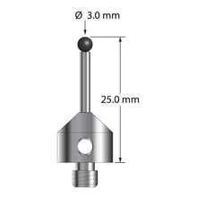 ATG-3025-DS2-SN M5 stylus with 3.0mm silicon nitride ball, carbide stem, and stainless steel base, 25.0mm long by Q-Mark Manufacturing, Inc.