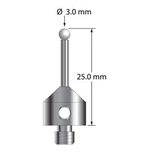 ATG-3025-DS2-Z M5 stylus with 3.0mm zirconia ball, carbide stem, and stainless steel base, 25.0mm long by Q-Mark Manufacturing, Inc.