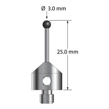 ATG-3025-SN M5 stylus with 3.0mm silicon nitride ball, carbide stem, and stainless steel base, 25.0mm long by Q-Mark Manufacturing, Inc.