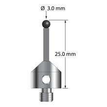 ATG-3025-TX-SN M5 stylus with 3.0mm silicon nitride ball, carbon fiber stem, and titanium base, 25.0mm long by Q-Mark Manufacturing, Inc.