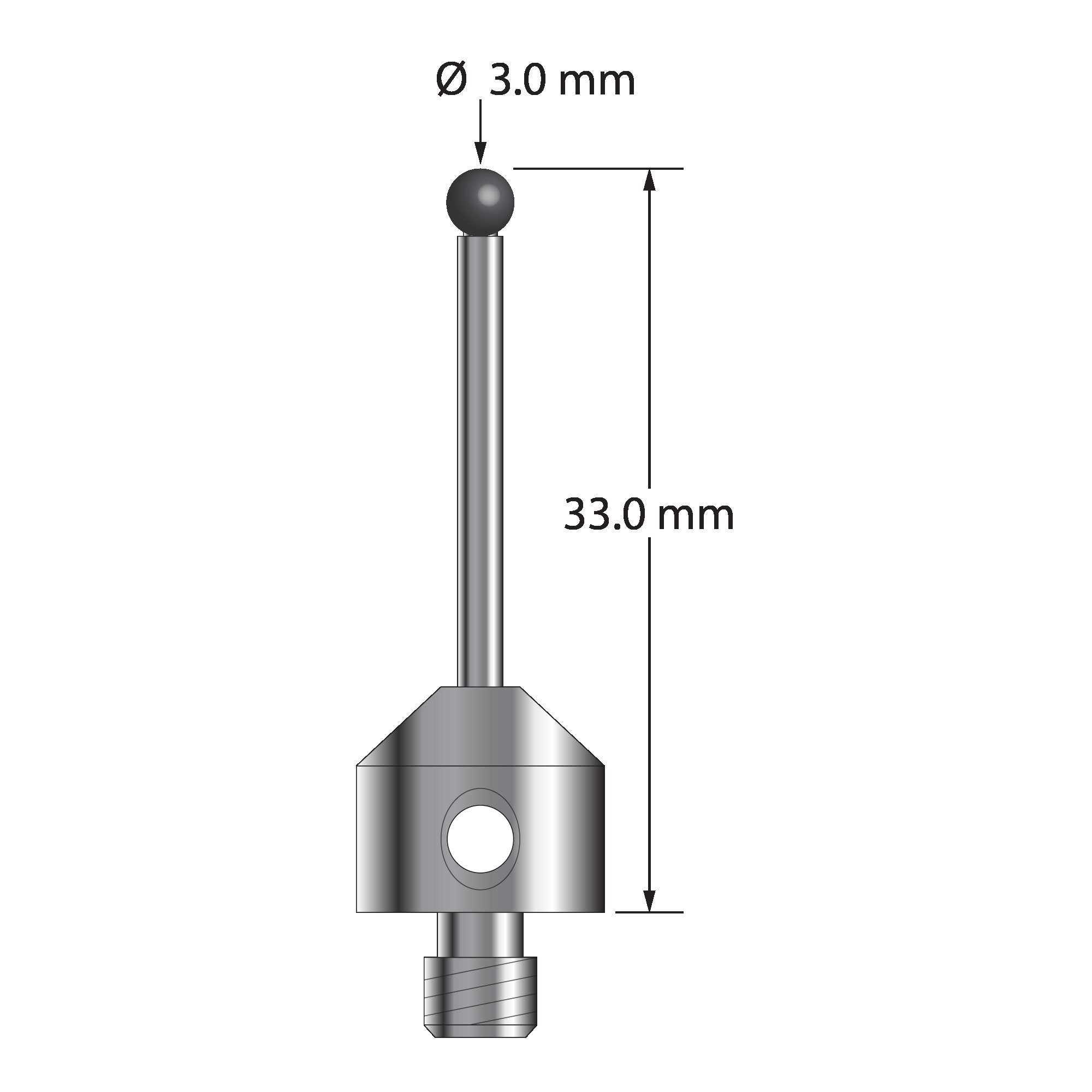 ATG-3033-SN M5 3.0mm silicon nitride stylus, 33.0mm long, by Q-Mark Manufacturing, Inc.