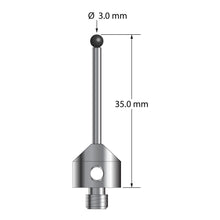 ATG-3035-SN M5 stylus with 3.0mm silicon nitride ball, carbide stem, and stainless steel base, 35.0mm long by Q-Mark Manufacturing, Inc.