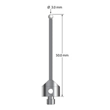 ATG-3050-TX-Z M5 stylus with 3.0mm zirconia ball, carbon fiber stem, and titanium base, 50.0mm long by Q-Mark Manufacturing, Inc.