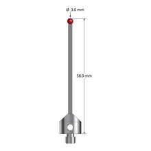 ATG-3058-TX M5 stylus with 3.0mm ruby ball, carbon fiber stem, and titanium base, 58.0mm long by Q-Mark Manufacturing, Inc.