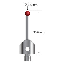 ATG-3530 M5 stylus with 3.5mm ruby ball, carbide stem, and stainless steel base, 30mm long.