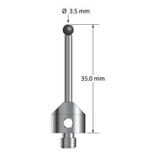 ATG-3535-SN M5 stylus with 3.5mm silicon nitride ball, carbide stem, and stainless steel base, 35mm long.