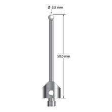 ATG-3550-Z M5 stylus with 3.5mm zirconia ball, carbide stem, and stainless steel base, 50mm long by Q-Mark Manufacturing, Inc.