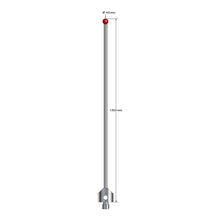 ATG-40130 M5 stylus with 4.0mm ruby ball, carbide stem, and stainless steel base, 130mm long.