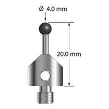 ATG-4020-SN M5 stylus with 4.0mm silicon nitride ball, carbide stem, and stainless steel base, 20.0mm long by Q-Mark Manufacturing, Inc.