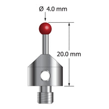 ATG-4020 M5 stylus with 4.0mm ruby ball, carbide stem, and stainless steel base, 20.0mm long by Q-Mark Manufacturing, Inc.