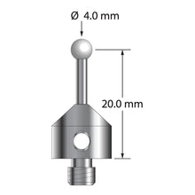 ATG-4022-Z M5 stylus with 4.0mm zirconia ball, carbide stem, and stainless steel base.