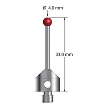 ATG-4033 M5 stylus with 4.0mm ruby ball, carbide stem, stainless steel base, 33mm long by Q-Mark Manufacturing, Inc.