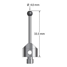 ATG-4033.5-SN M5 stylus with 4.0mm silicon nitride ball, carbide stem, stainless steel base, 33.5mm long by Q-Mark Manufacturing, Inc.