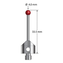 ATG-4033.5 M5 stylus with 4.0mm ruby ball, carbide stem, and stainless steel base, 33.5mm long by Q-Mark Manufacturing, Inc.