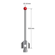ATG-4052 M5 stylus with 4.0mm ruby ball, carbide stem, and stainless steel base, 50.0mm long by Q-Mark Manufacturing, Inc.