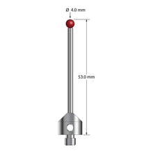 ATG-4053 M5 stylus with 4.0mm ruby ball, carbide stem, stainless steel base, 53.0mm long by Q-Mark Manufacturing, Inc.