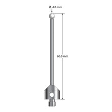 ATG-4060-Z M5 stylus with 4.0mm zirconia ball, carbide stem, and stainless steel base, 60.0mm long by Q-Mark Manufacturing, Inc.