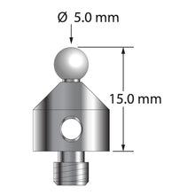 ATG-5015-Z M5 stylus with 5.0mm zirconia ball, carbide stem, and stainless steel base, 15.0mm long by Q-Mark Manufacturing, Inc.