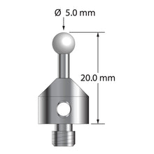 ATG-5020-Z M5 stylus with 5.0mm zirconia ball, carbide stem, and stainless steel base, 20.0mm long by Q-Mark Manufacturing, Inc.