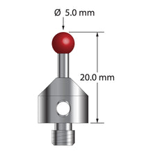 ATG-5020 M5 5.0mm ruby ball stylus with carbide stem and stainless steel base, 20.0mm long by Q-Mark Manufacturing, Inc.