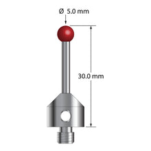 ATG-5030-L M5 stylus with 5.0mm ruby ball, carbide stem, and aluminum base, 30.0mm long by Q-Mark Manufacturing, Inc.