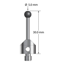 ATG-5030-SN M5 stylus with 5.0mm silicon nitride ball, carbide stem, and stainless steel base, 30.0mm long by Q-Mark Manufacturing, Inc.