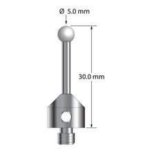 ATG-5030-Z M5 stylus with 5.0mm zirconia ball, carbide stem, and stainless steel base, 30.0mm long by Q-Mark Manufacturing, Inc.